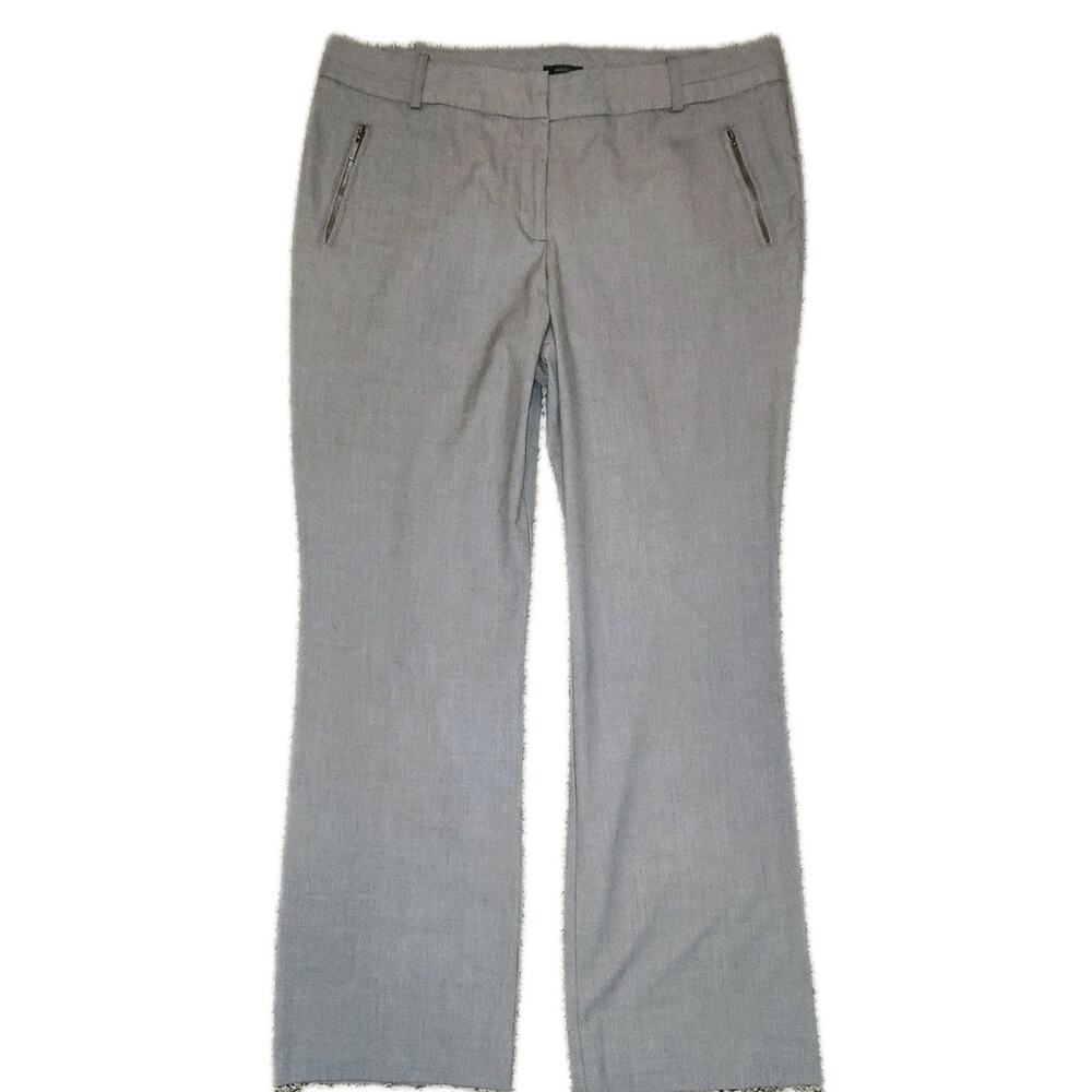 Worthington Grey Dress Pants Size 16 | Straight Leg Trouser | Silver Zipper Pock